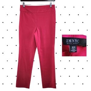 IMNYC Straight-Leg stretchy Pants in Fuchsia/red (M)